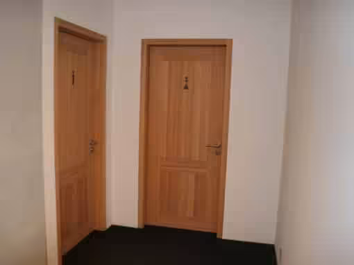 Lärchentüren gestemmt mit Sägefurnier astrein